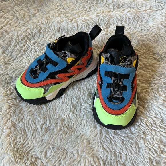 Javi Swiftly Shoes Sneakers Blu/Red/YLW Kids TD US Size 7C - Picture 5 of 15